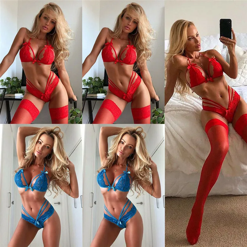 

Sexy Lingerie Set Women Lace Strappy Push Up Bra Set Erotic Lingerie Porno Femme Erotic Plus Size Cotton Thongs Women