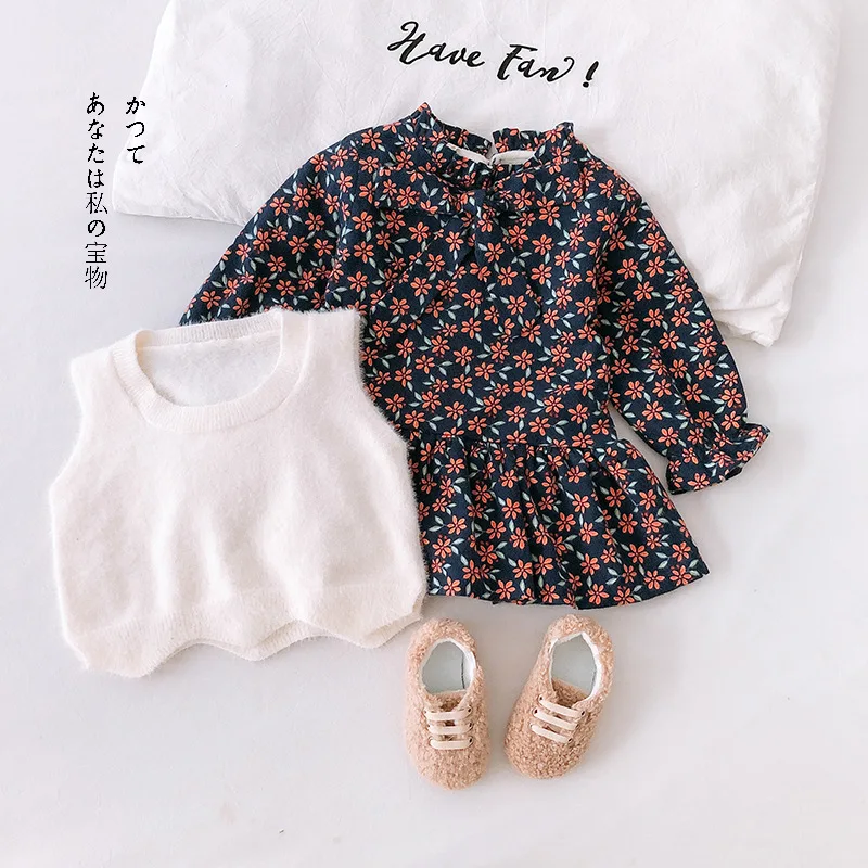 Комплекты одежды для девочек детская одежда осеннее модное стильное платье +