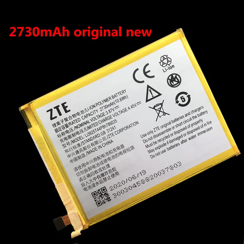 Оригинальный аккумулятор 2730 мАч Li3927T44P8h786035 для батарей ZTE Blade V8 V7 BV0800 BV0701 A910 A506 A522