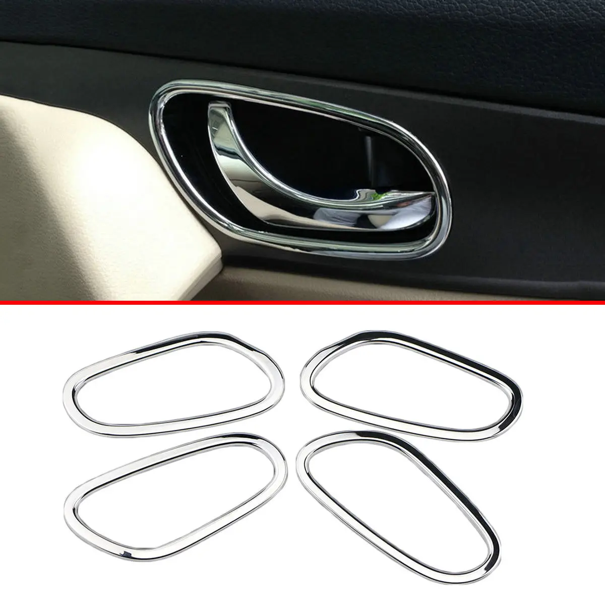 Подходит для Qashqai J11 2014 2015 2016 2017 2018 Аксессуары хромированная внутренней дверной
