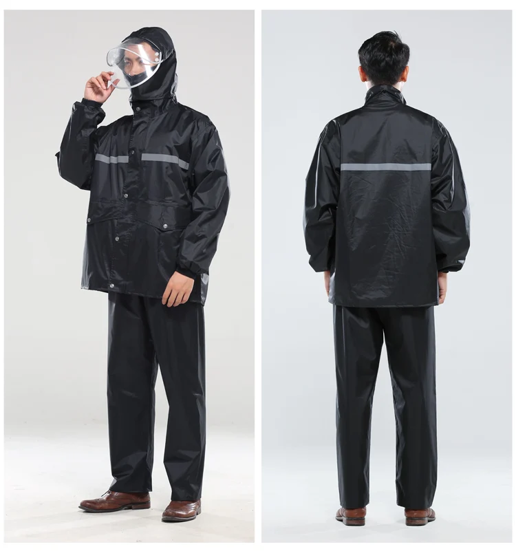 Waterproof Scooter Raincoat Pants Set Outdoors Men Raincoat Waterproof Thick Impermeable Chubasquero Hombre Rain Gear JJ60YY enlarge