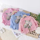 Новинка 2020 года; Сезон весна-осень; Комплекты из двух предметов для маленьких девочек; Милая одежда для маленьких девочек с цветочным принтом и вышивкой; От 3 месяцев до 3 лет