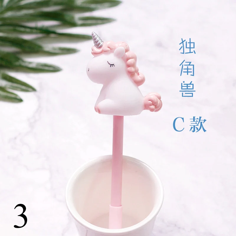 3 unicorn Корейская Милая гелевая кавайные ручки мульти форма силикагель и пластиковые ручки для детей девочки подарки школьные принадлежности канцелярские принадлежности - Цвет: 3 unicorn