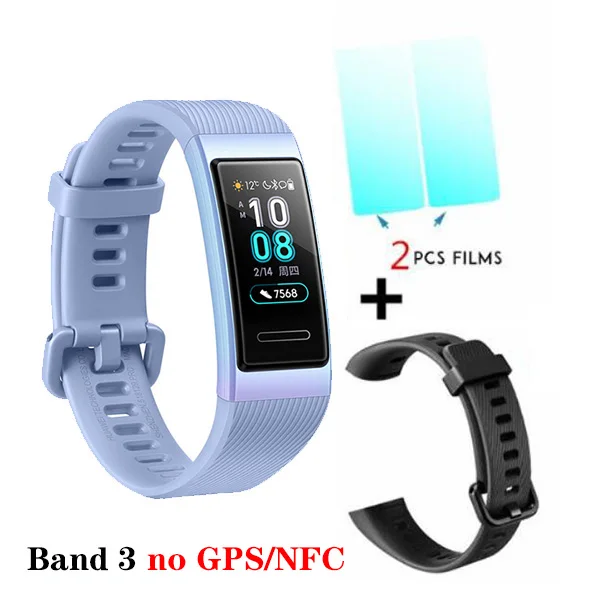 3blue n black n film Huawei Band 3 Pro Band 3 Смарт-браслет 3 0,95 дюймов трекер для плавания Водонепроницаемый Bluetooth фитнес-трекер сенсорный экран - Цвет: 3blue n black n film