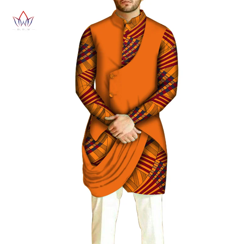 Африканская Мужская одежда хлопковые Дашики мужская рубашка с длинным рукавом