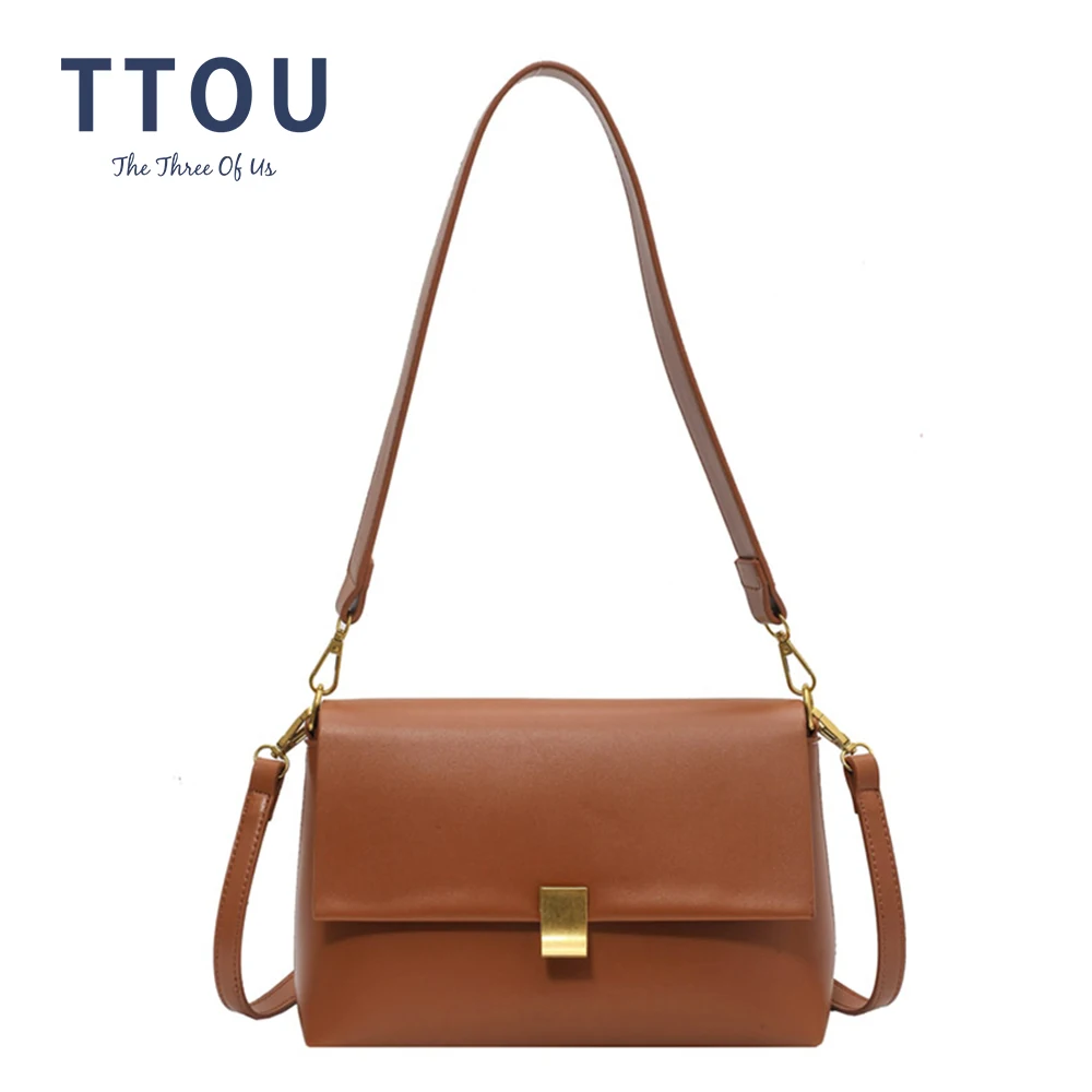 

Модные сумки через плечо из искусственной кожи для женщин 2021 брендовая дизайнерская Ретро сумка-мессенджер на плечо с клапаном женские сум...