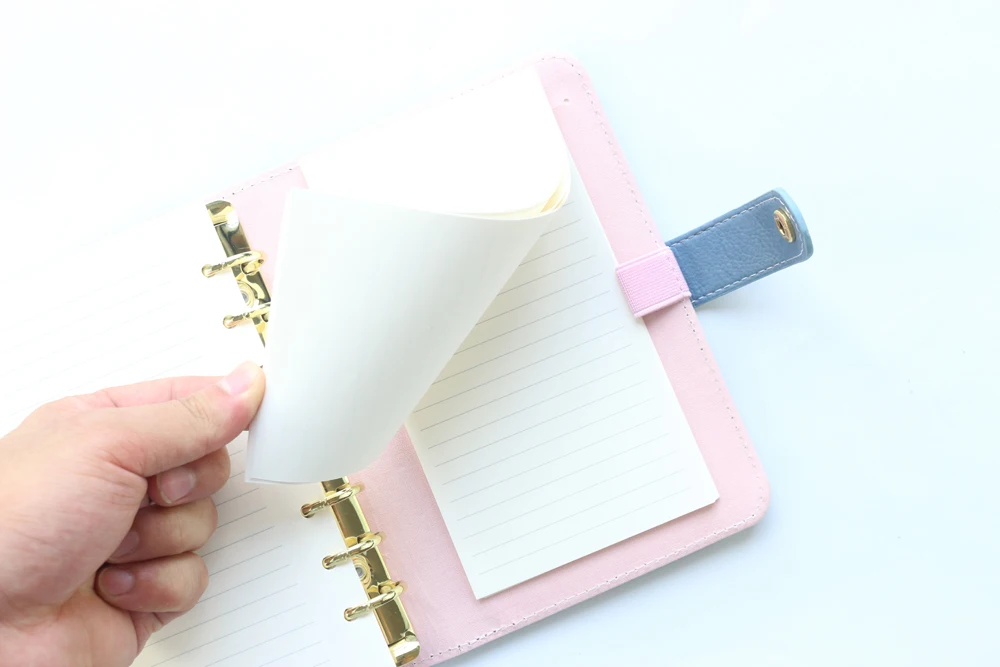 Domikee cute leather hardcover 6 rings binder planner agenda organizer office school refillable spiral notebooks stationery A5A6