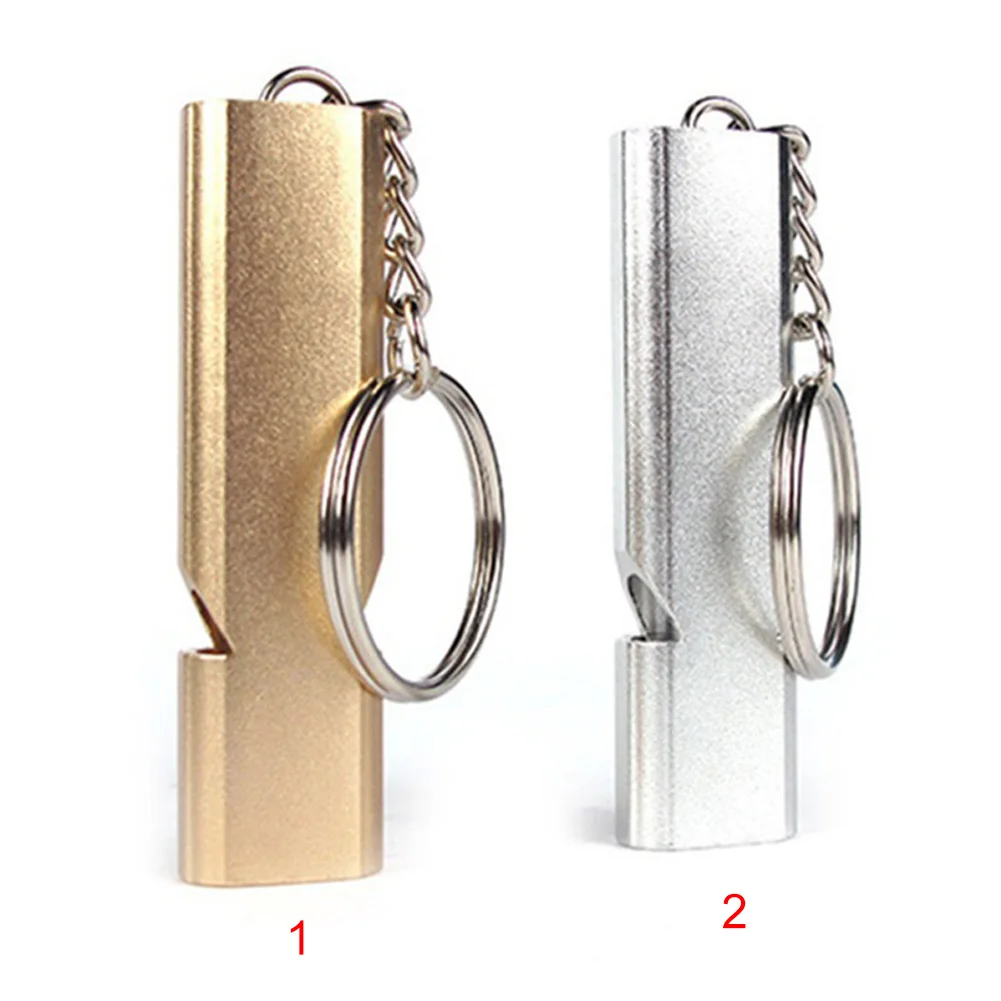 

Camping High Frequency Hiking Aluminum Alloy Double Pipe Portable Emergency Outdoor Tool Loud Survival Whistle