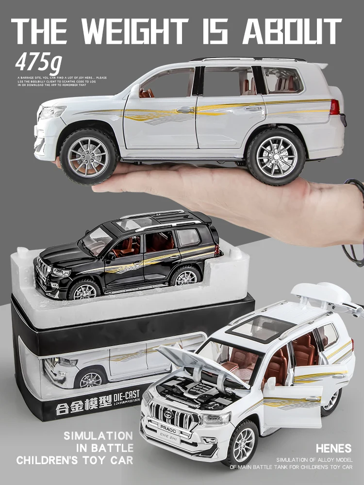 Модель автомобиля TOYOTA Land Cruiser Prado модель внедорожника из сплава 1:24 | Игрушки и