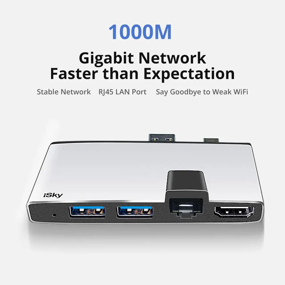 Док-станция iSky для Microsoft Surface Pro 4 USB HDMI LAN Ethernet SD TF 34567 | Компьютеры и офис