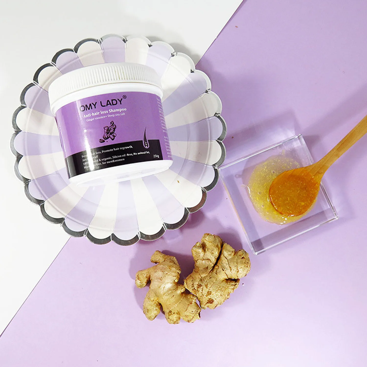 250 мл Имбирная глубоководная соль экстракт против выпадения волос шампунь для