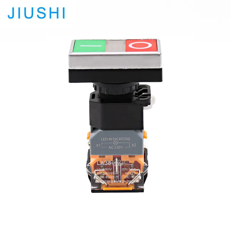 LA38-11D/RG мгновенный двойной кнопочный переключатель с подсветкой