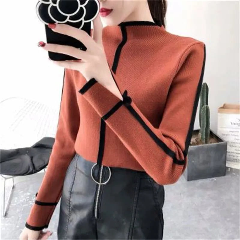 Pullover Sweater Female Top Thin Soft Korean Long Sleeve Turtleneck Women Skinny Winter Bodycon Basic Pull Femme Coat | Женская одежда