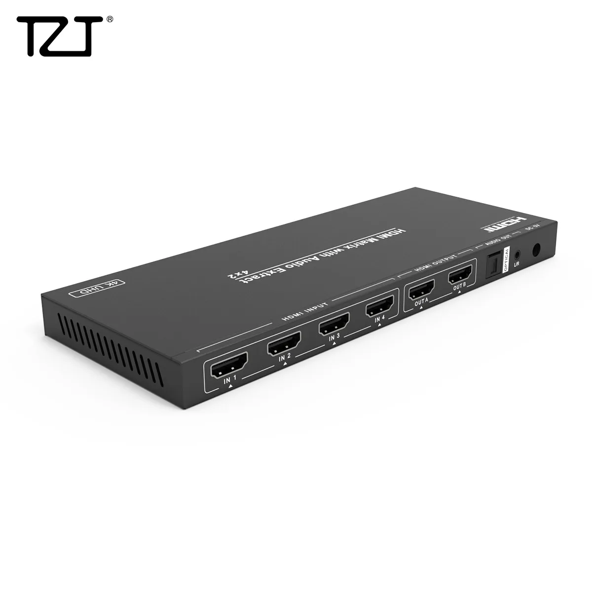 TZT 4x2 HDMI совместимая матрица 4K переключатель сплиттер с аудио экстрактором IR Remote
