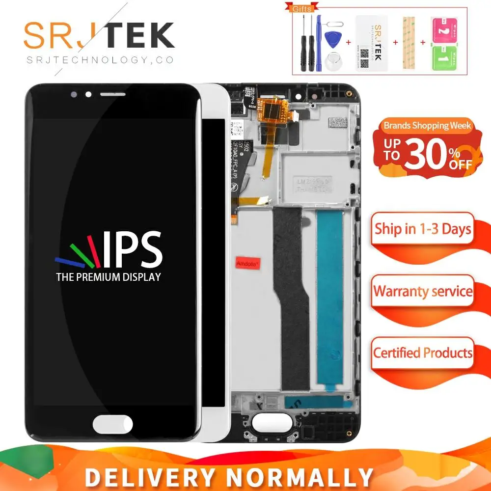 Srjtek для Meizu M5S ЖК дисплей панель сенсорный экран дигитайзер сенсор стекло полная