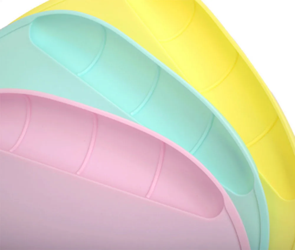 

Home Use Silicone Baby Plates Suction Baby Grid Dinner Plates