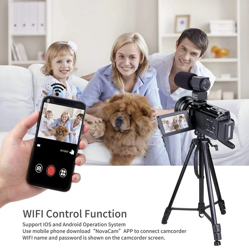 Top Video Camera Camcorder 4K Ultra Hd Digital Wifi 48.0Mp(Interpolation) 3.0 Inch Press Screen 16X Zoom Recorder | Электроника