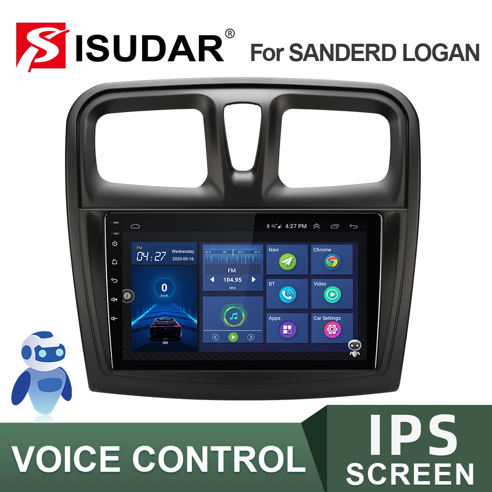Система мультимедийная Автомобильная ISUDAR V57S радио на Android для Renault Logan 2 2012-2019 Sandero