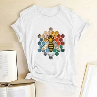 2020 kol bee and beehive printed short sleeve top women ootd chic tee s 3xl harajuku shirt gothic graphic tees women