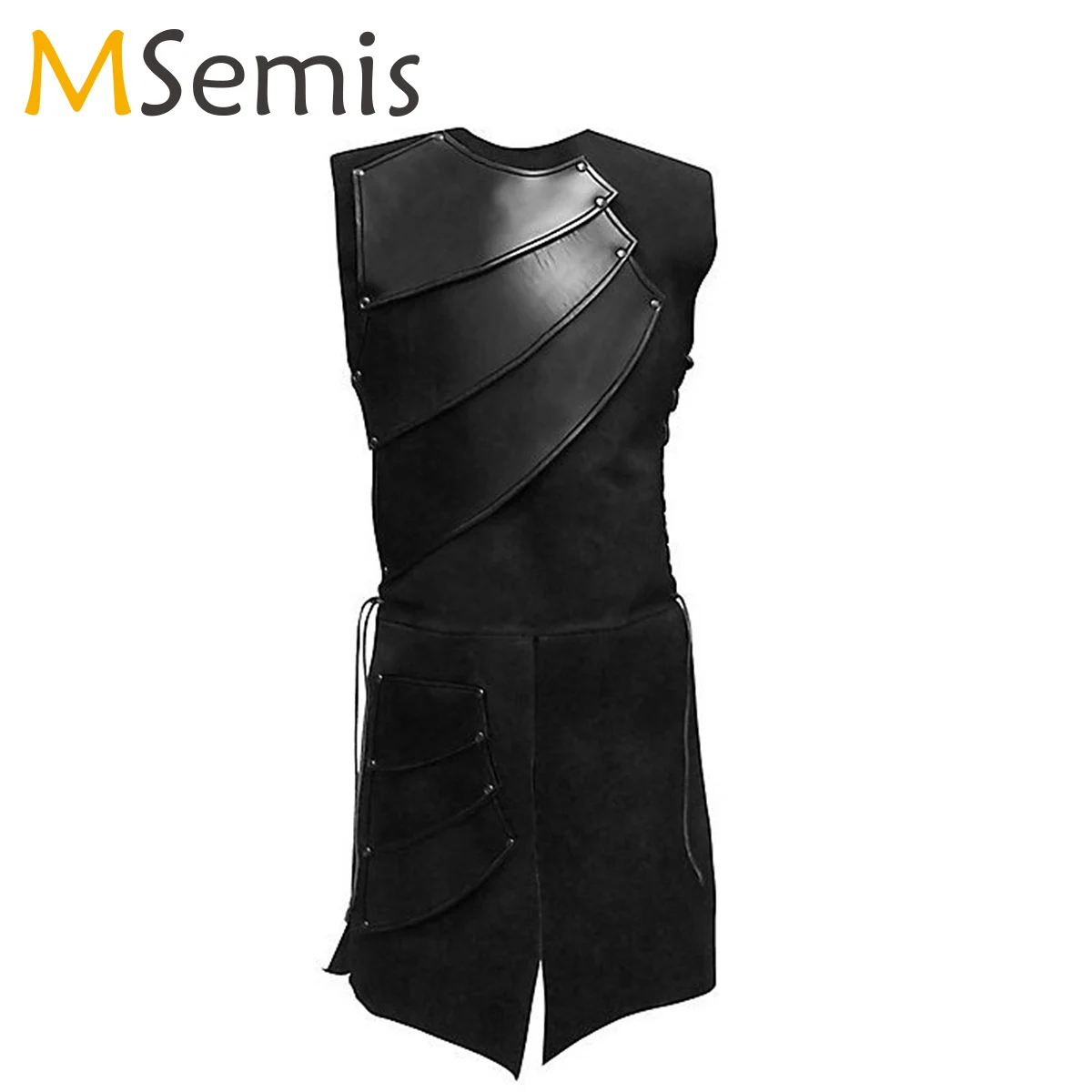 

Костюм сценический мужской из искусственной кожи без рукавов в стиле ретро