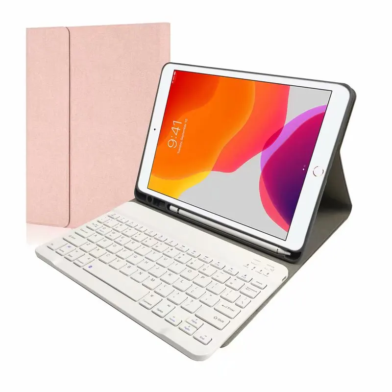 without Light Планшет Bluetooth клавиатура чехол с ручкой держатель для Ipad 7 чехол из искусственной кожи оболочка для IPad 10,2 дюймов клавиатура+ ручка - Цвет: without Light