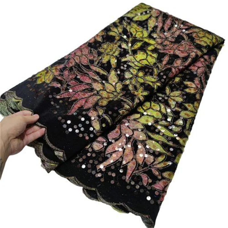 

Latest African Lace Fabric 2022 Multicolor High Quality Velvet Lace Royal Blue Nigerian Lace African Lace Fabric For Wedding