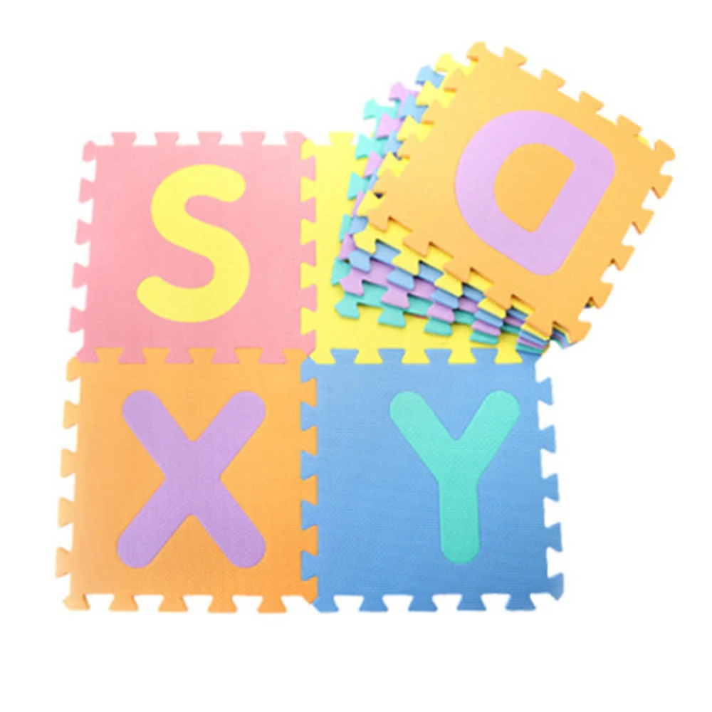 Letter 10pcs 10 шт. для детей, eva пена игровой коврик-пазл детский игровой коврик ползающие коврики игрушки экологичный ковер детский тренажерный зал пол ковер декор комнаты - Цвет: Letter 10pcs