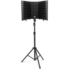 Microphone Isolation Shield 3 Panel with Stand Sound-proof Plate Acoustic Foams Panel Foam for Studio Recording Bm800