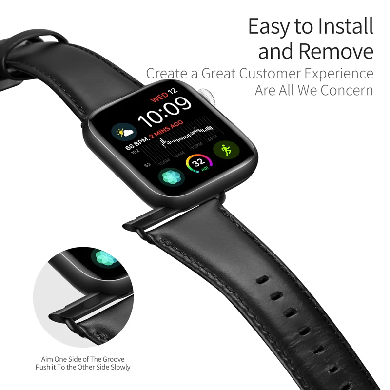 Ремешок для Apple watch 44 мм 40 мм correa iwatch series 5 4 3 2 высококачественный кожаный ремешок 42 мм 38 мм аксессуары для Apple watch