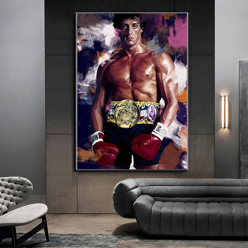 

Abstract Art Strong Boxer Pictures Canvas Painting Wall Art Oil Painting Posters and Prints Modern in Livingroom Home Decor