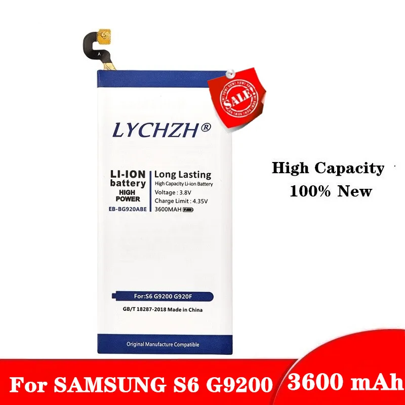 EB BG920ABE 3600mAh батарея для Samsung Galaxy S6 SM G920 G9200 G920f G920i G920A G9208 G9209 G920V G920T G920P
