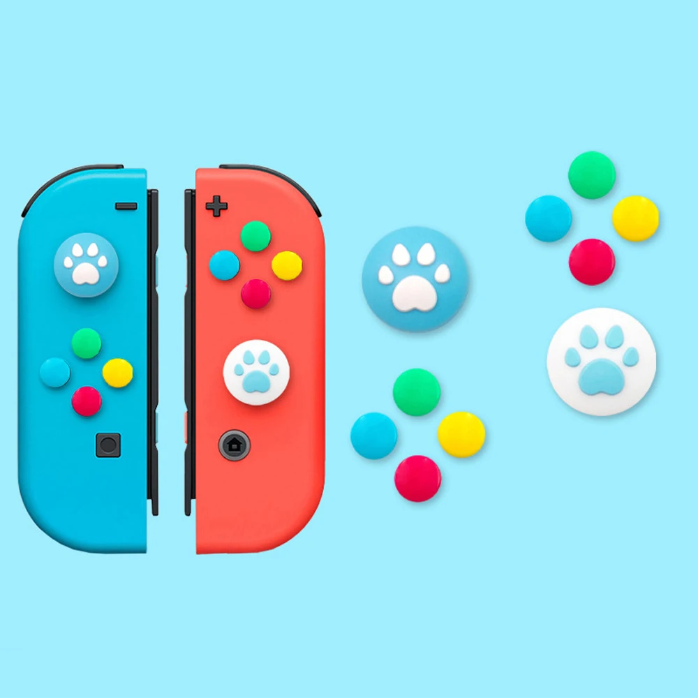 

ABXY Key Sticker Joystick Button For Nintend Switch Direction Thumb Stick Grip Cap Protective Cover Joy-Con Controller Colorful