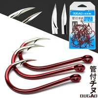 the red hook fishing hook has a perforated ring barbed sea fishing rock fishing thick large hook large package carp fishing
