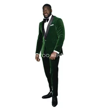 Blazer en velours vert chaud, avec pantalon, costume pour homme, Slim Fit, 2 pièces, vêtements de mariage, costume formel pour homme, nouvelle collection hiver  (2)