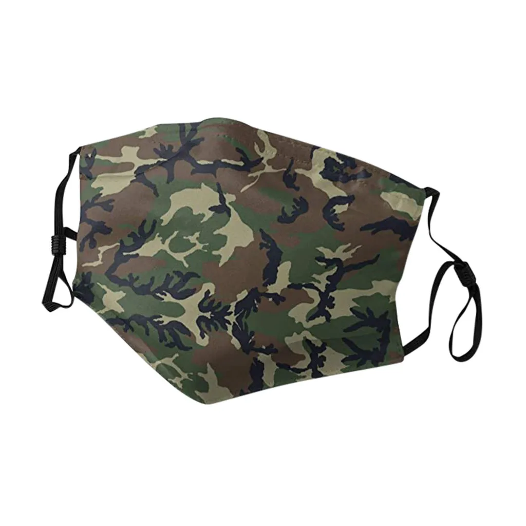 

Unisex Face Mask Dustproof Windproof Foggy Haze Camouflage Printing Breathable Adjustable Mask With 2 PCS Filters Mascarilla