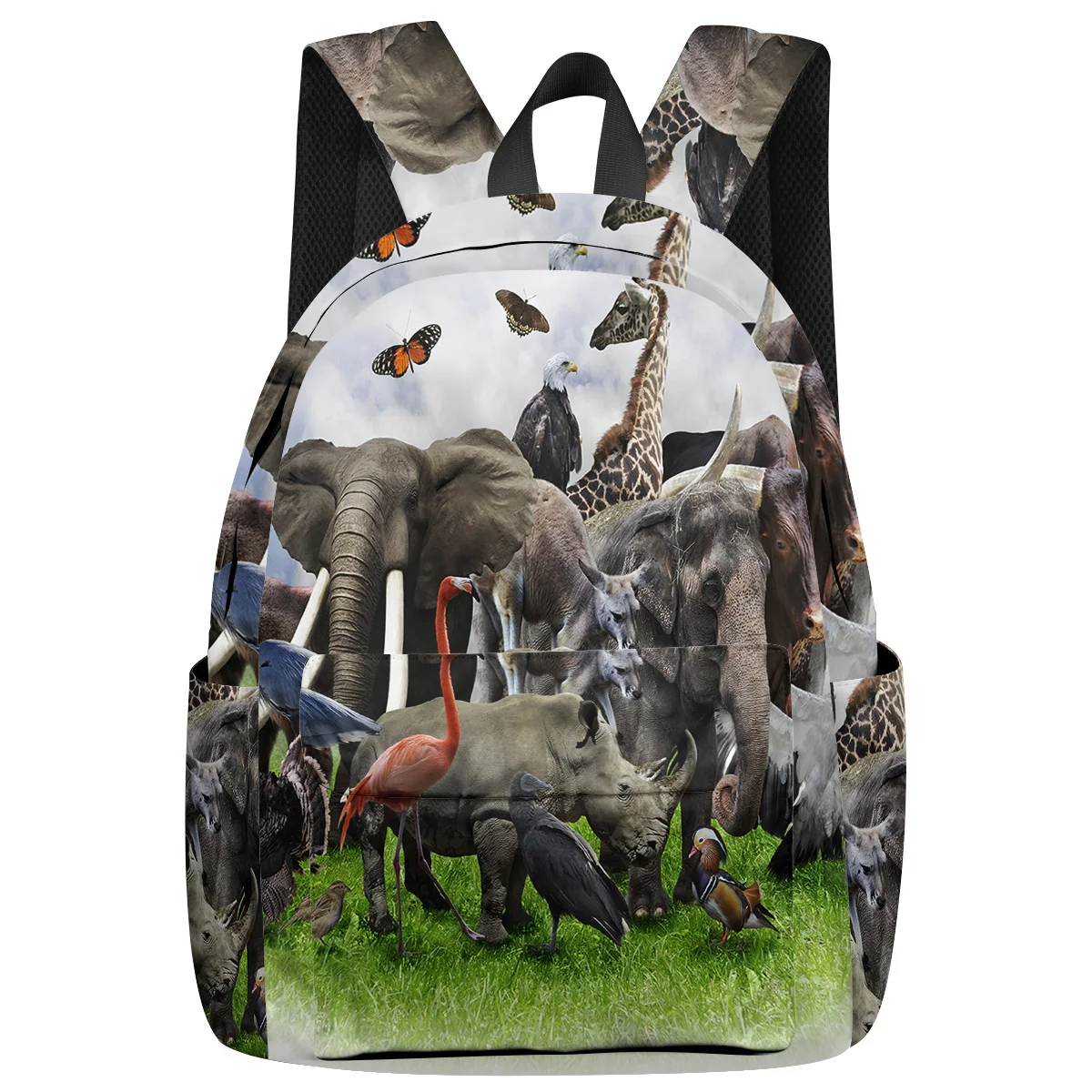 Рюкзак с объемными дикими животными студенческий рюкзак для ноутбука Книжная