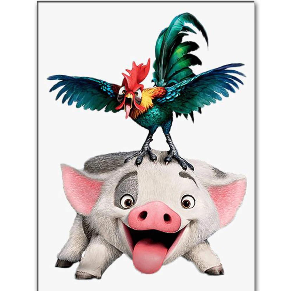 

Full Square/Round drill diamond Painting funny pig and chicken 5D DIY diamond embroidery Rhinestones mosaic Decoration