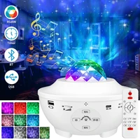 usb powered led star night light bluetooth compatible music player remote starry water wave sound activated star projector light