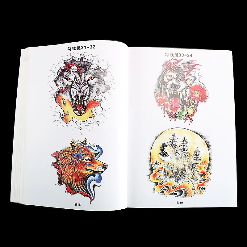 Tattoo Book Stencil Wolf Drawing Wholesale Colors Beast A4 Sketchbook Flash Designs China Sketch Book Tattoo Accessories Supply images - 6