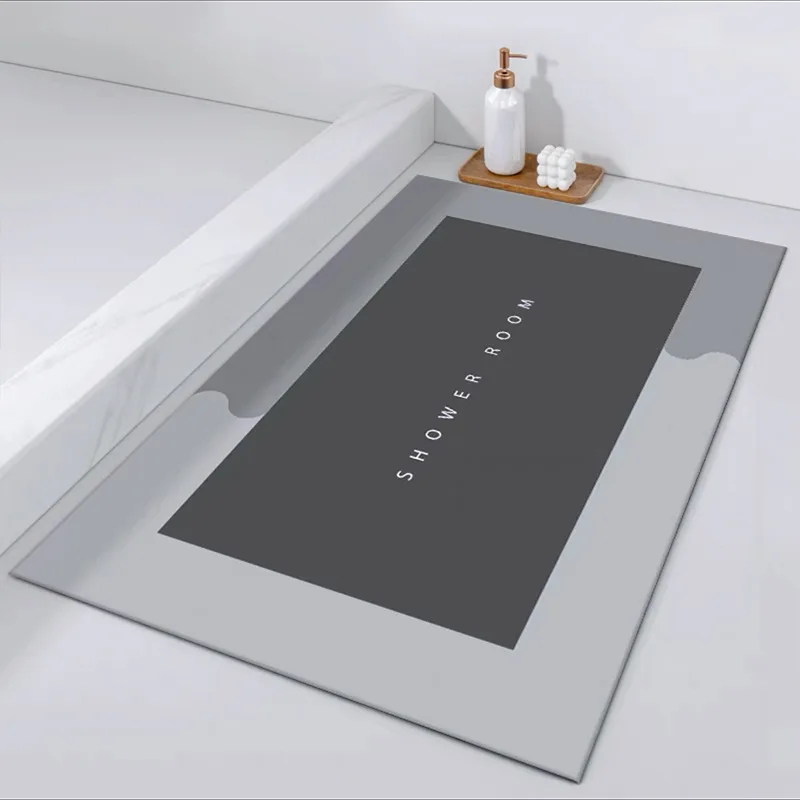 

Super Absorbent Bath Mat Quick Drying Bathroom Carpet Non-Slip Doormat Floor Mats Kitchen Oil-Proof Napa Skin Toilet Carpet