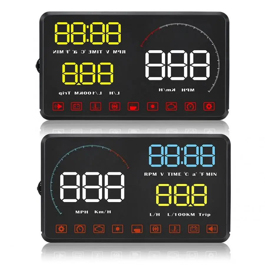 A9 HUD 5,5 дюймов общие двигатели дисплей головки ODB2 система оповещения HUD ODB2 система дисплей головки
