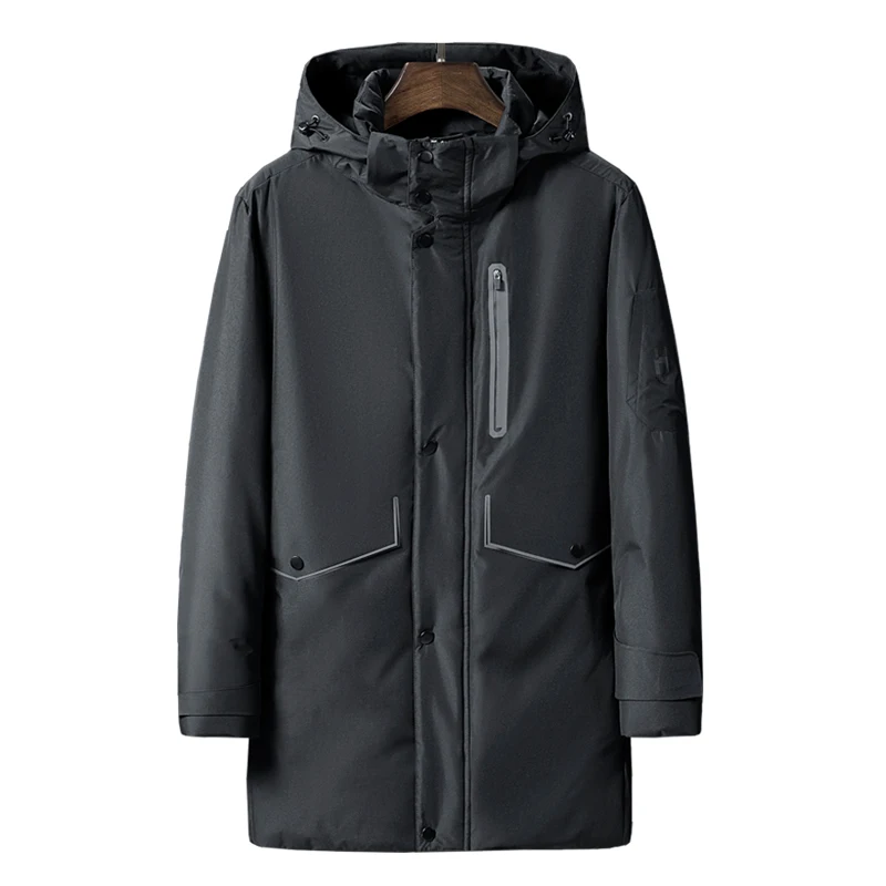 

5XL 6XL 7XL 8XL large size loose hooded down jacket 2020 winter brand clothing thick warm zipper pocket men's long down jacket
