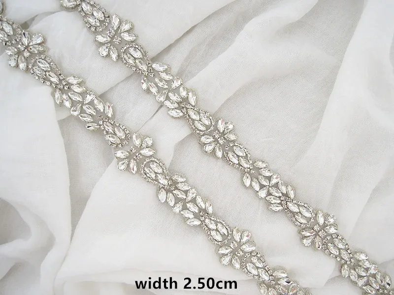 (1 ярд) свадебное вышитое бисером серебряное розовое золото Кристалл горный