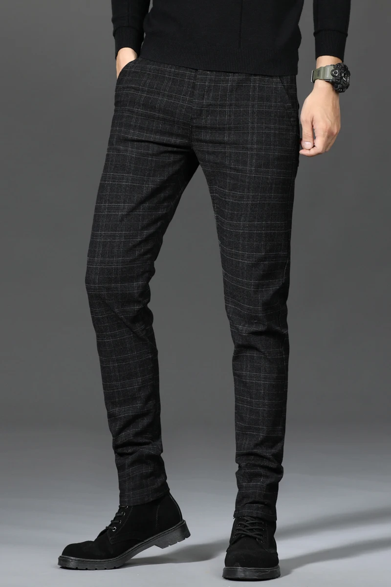 

2021 men's velvet casual pants winter stretch straight pants casual pants suit pants