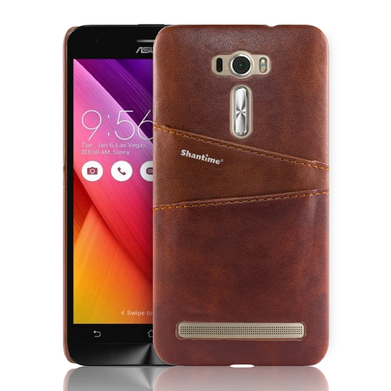 BROWN Для Asus Zenfone 2 Laser ZE601KL ZD551KL из искусственной кожи чехол для Asus Zenfone 2 Laser ZE500KL ZE550KL чехол для телефона с отделениями для визиток - Цвет: BROWN