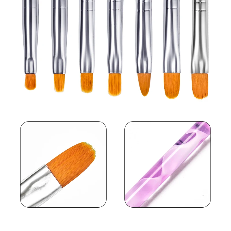 Acrylic Nail Art Brush Kit UV Gel Polish Painting Drawing Brushes Pen Dotting Manicure Clean Tools | Красота и здоровье