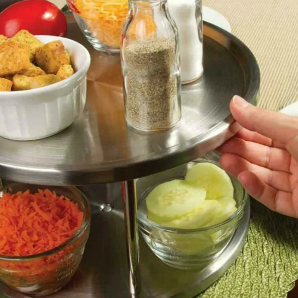 Двойной Органайзер из нержавеющей стали полка для специй фруктовая закуска