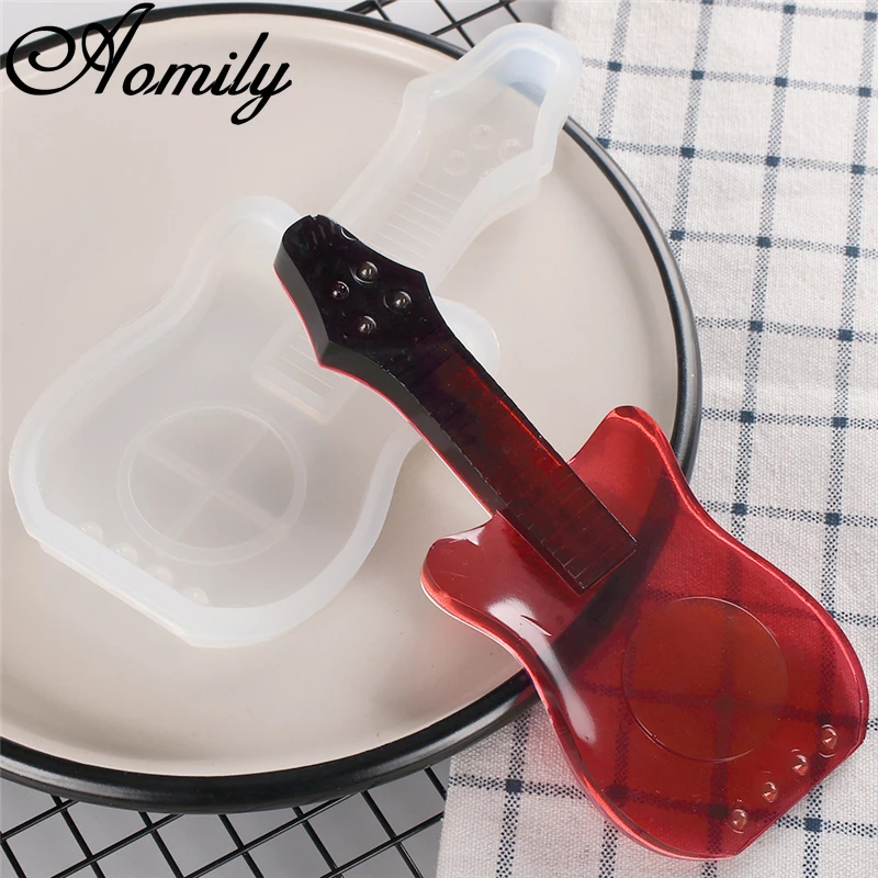 Aomily Guitar Crystal Epoxy Silicone Molds DIY Jewelry Resin Hand Craft Mold Cake Decorating Tools | Дом и сад