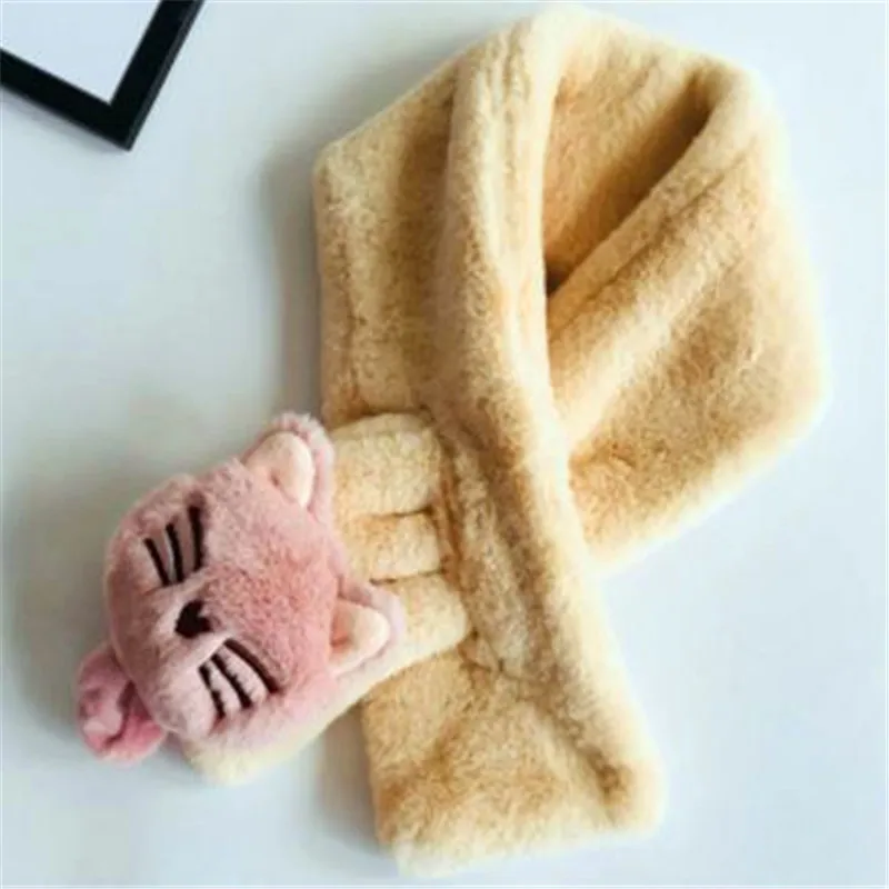 Детский мультяшный пушистый шарф для девочек на осень и зиму maomao кошачий