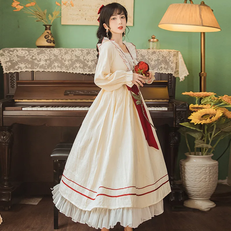 

Винтажное элегантное платье принцессы в стиле "Лолита", романтичное шикарное платье с бантом и оборками, сказочные платья с коротким рукаво...